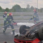 Symulacja karambol na węźle Opacz. Fot. Łukasz Zboralski/brd24.pl