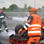 Symulacja karambol na węźle Opacz. Fot. Łukasz Zboralski/brd24.pl
