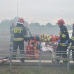 Symulacja karambol na węźle Opacz. Fot. Łukasz Zboralski/brd24.pl