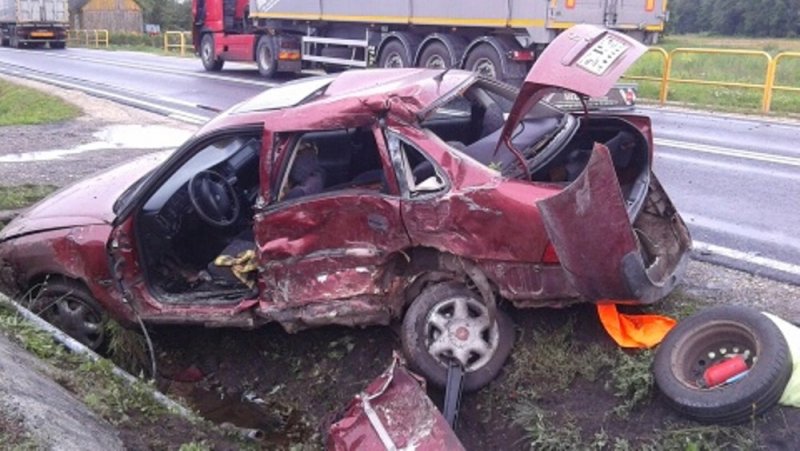 Moskorzew zderzenie. Fot. KP PSP Włoszczowa