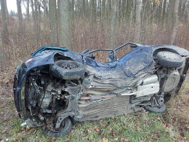 Wypadek w miejscowości Mełno. Źródło: Straż Pożarna Grudziądz