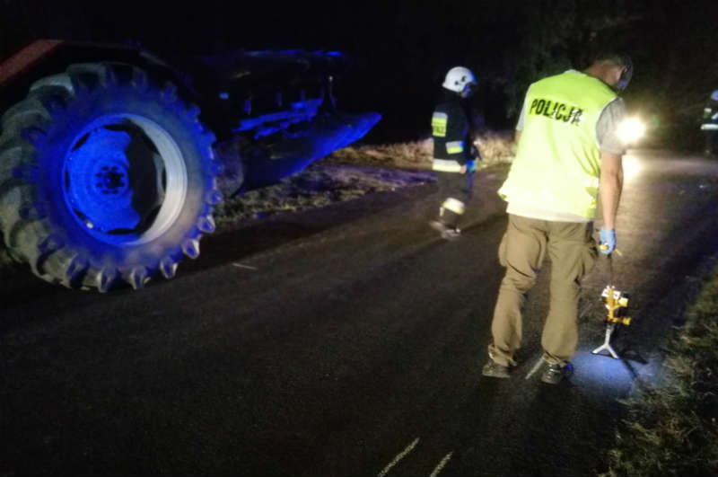 Śmiertelny wypadek z motocyklistą w miejscowości Bagniewko. Fot. policja