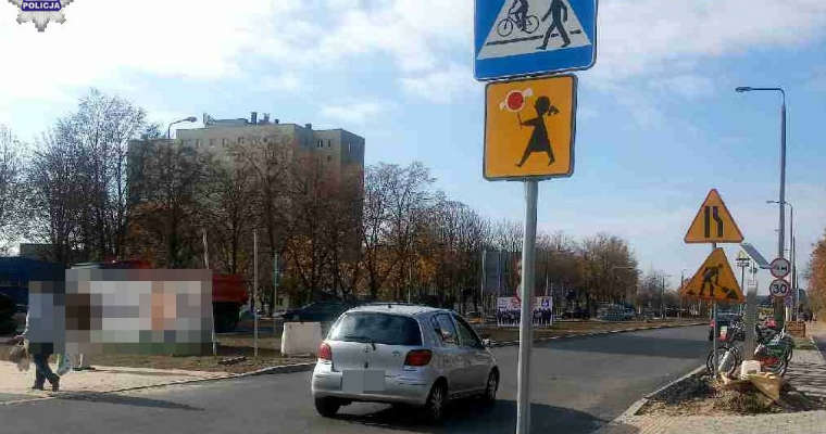 Przejście dla pieszych na ul. Racławickiej w Świdniku, na którym została potrącona piesza. Fot. Policja