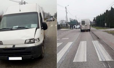 Kierowca samochodu dostawczego potrącił dziecko na przejściu koło szkoły w Kraczkowej. Fot. Policja