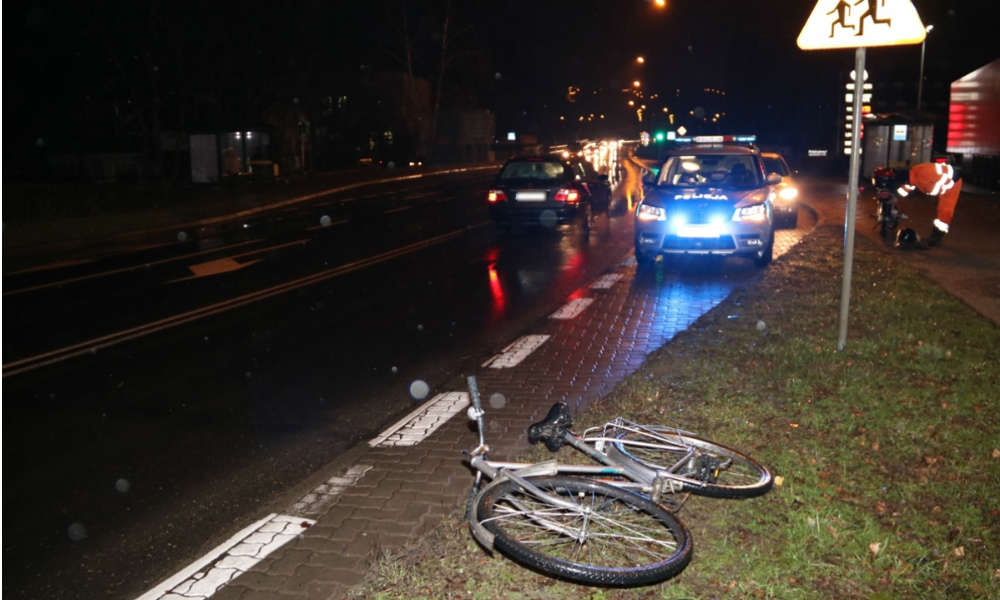 Kolizja z pieszym na przejściu w Świeciu Fot. Policja