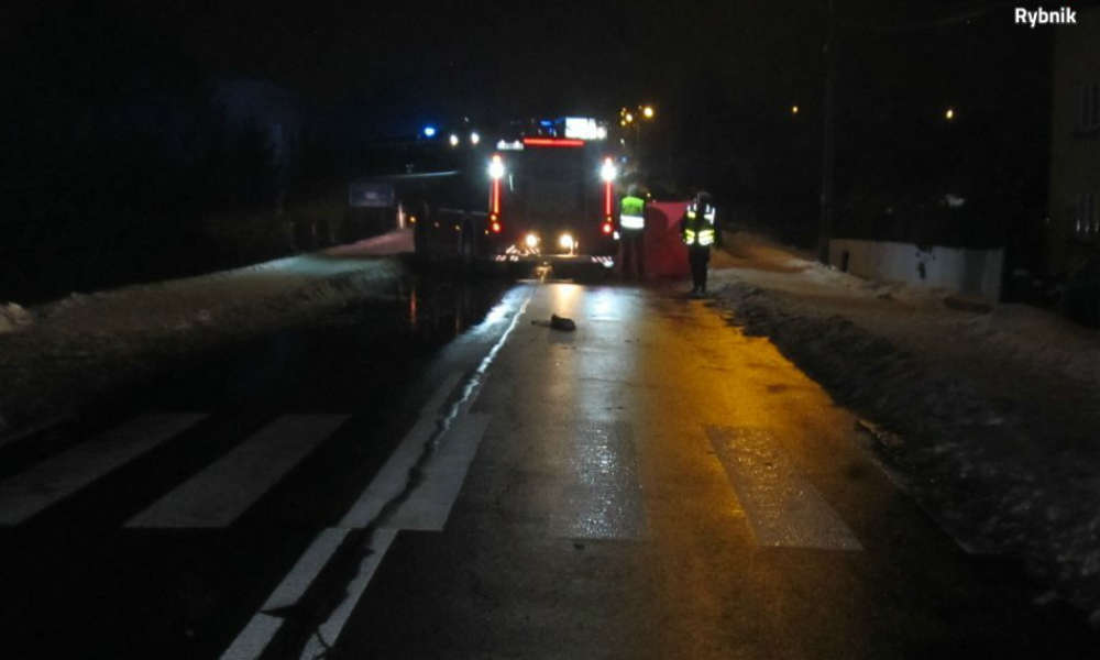 Śmiertelnie potrącona piesza w Rybniku. Fot. Policja