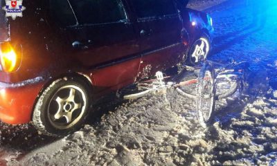 Potrącenie rowerzystów w miejscowości Uściąż. Fot. Policja