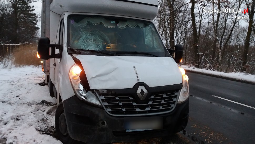 Rowerzystkę w Zabrzu śmiertelnie potrącił 29-letni kierowca renault master. Fot. Policja