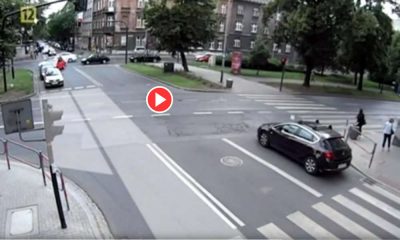 Skrzyżowanie i zwężające się pasy ruchu Źródło: YouTube/Jedź bezpiecznie