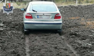 Pijany kierowca w powiecie polkowickim próbował uciec policji przez pole. Fot. Policja