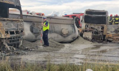 Wypadek na drodze DK1 w miejscowości Bogusławice Źródło: Facebook/OSP Mykanów