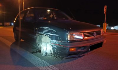 53-latek z Chełmna jechał bez przedniego koła. W ręku trzymał butelkę wódki. Fot. Policja