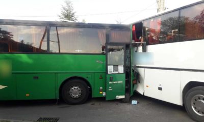 Zderzenie dwóch autobusów w Pankach. Fot. Policja