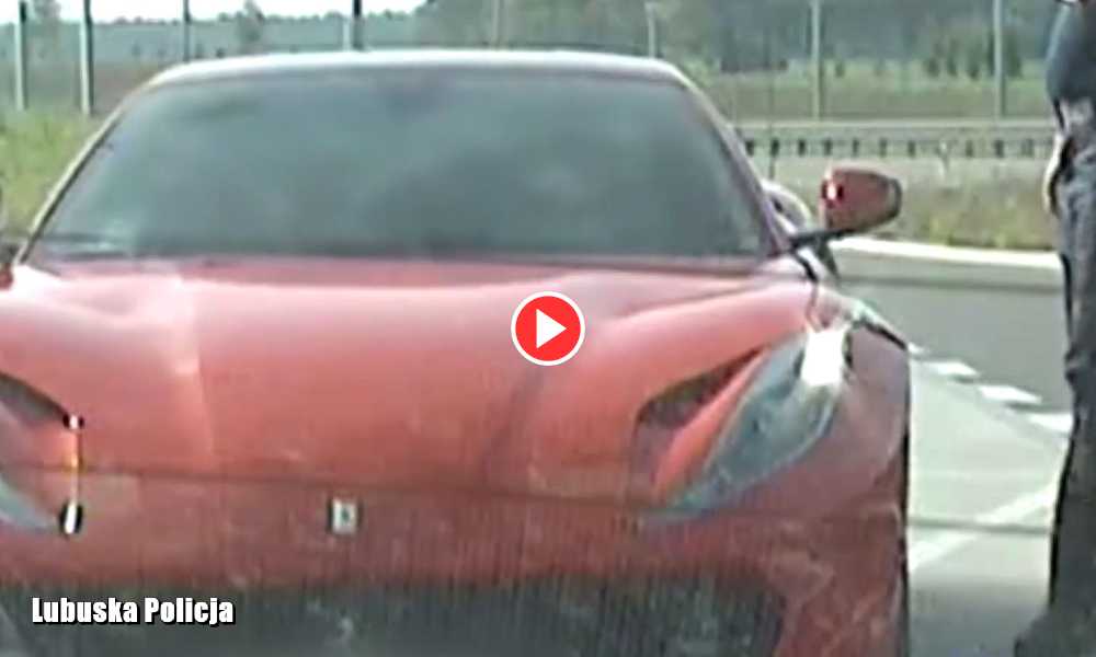 Ferrari zatrzymane przez lubuską policję na trasie S3 Fot. Policja