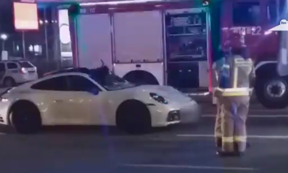 Patryk D. jadący porsche zabił pieszego na ul. Marszałkowskiej w Warszawie Źródło: TVN Warszawa