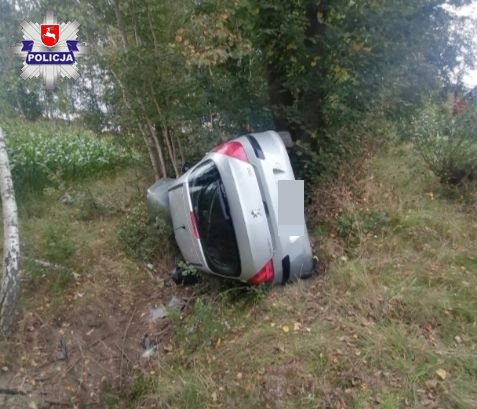 23-latka zjechała do rowu, bo rozproszyła ją mucha, która wpadła przez okno Fot. Policja