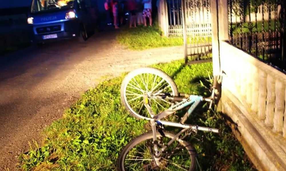 Miejsce, w którym w Steklinku zginął na rowerze 11-letni Kacper Fot. Policja