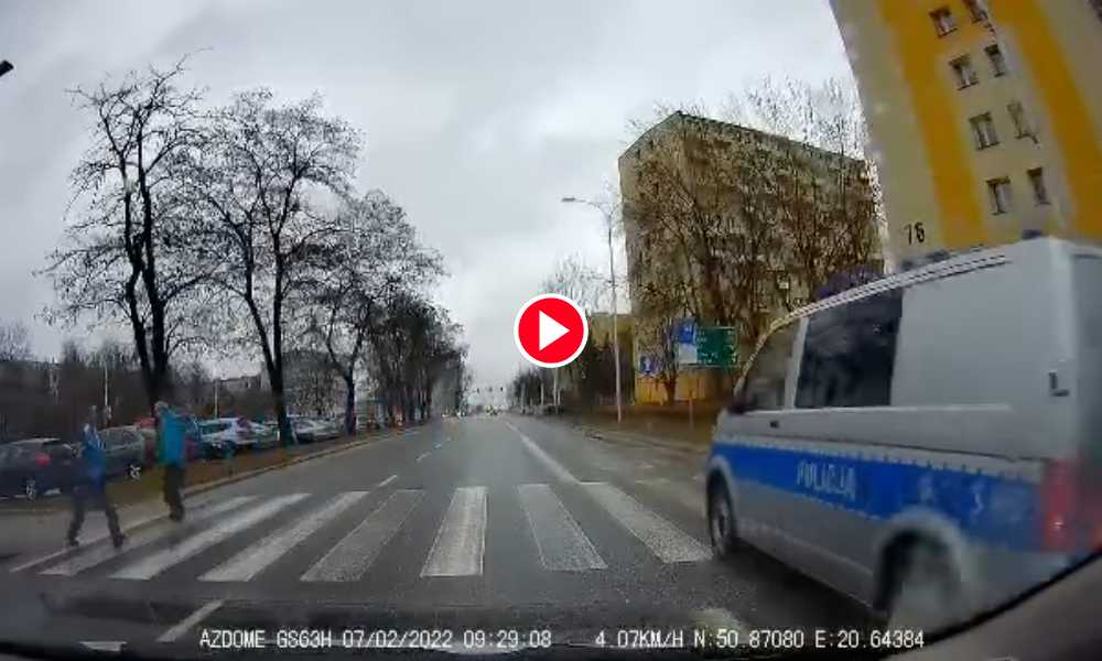 Policja ominęła kierowcę przepuszczającego pieszych na pasach Źródło: Facebook/wkielcach.info