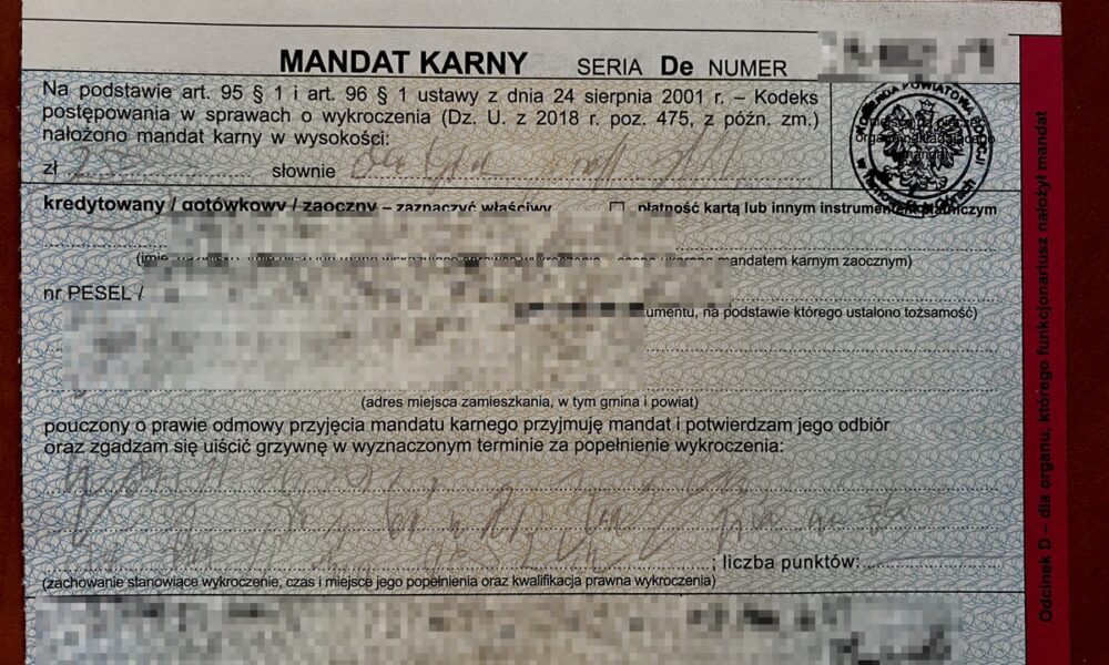 Mandat 2,5 tys. zł dla rowerzysty jeżdżącego w stanie nietrzeźwości Fot. policja