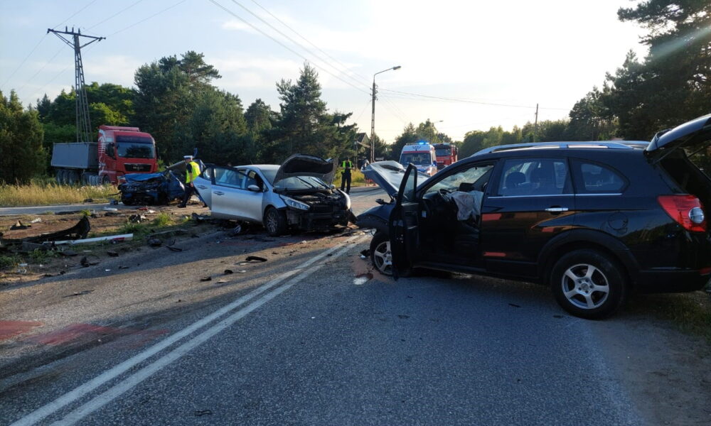 Miejsce wypadku w Brzezinach, gdzie pijany Mariusz M. spowodował śmiertelny wypadek Fot. Policja