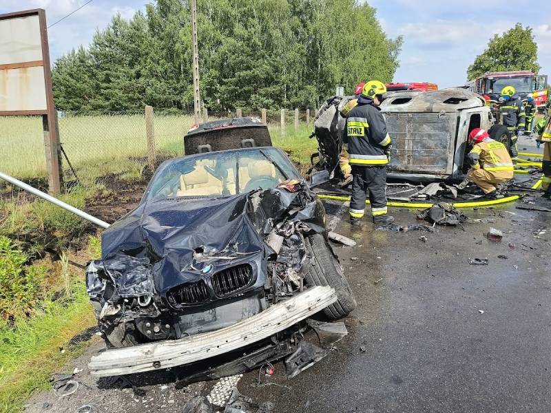 Miejsce tragicznego wypadku w Bysławiu. Źródło: Facebook/OSP Bysław