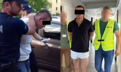 Krzysztof M. z lewej zatrzymany po wypadku, który spowodował jadąc pijany w 2017 r. Z prawej Krzysztof M. zatrzymany w tym tygodniu, gdy złamał dożywotni zakaz prowadzenia pojazdów i znów jechał po pijanemu Fot. Policja