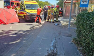 Kierowca najpierw zabił pieszą na pasach, a potem wjechał w tłum na przystanku Fot. Policja