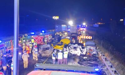 Miejsce karambolu na S7. Fot. OSP Lublewo Gdańskie