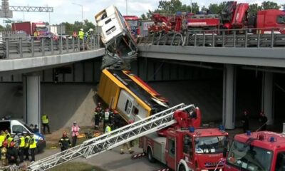 Wypadek na moście Grota-Roweckiego w 2020 r. Źródło: TVP Info