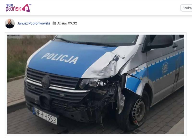 Pijani policjanci wjechali w płot w Płońsku