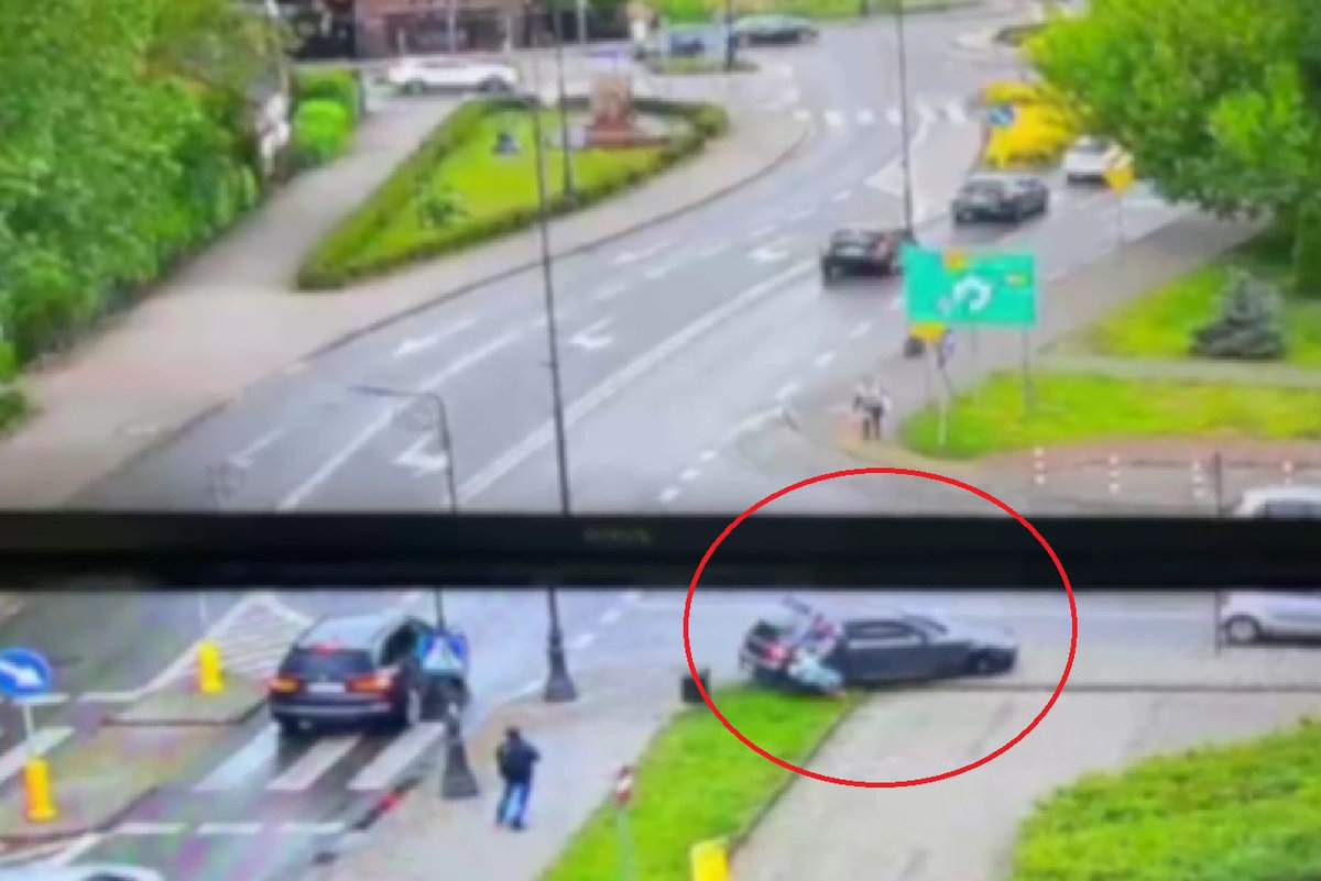Wpadł w ludzi na chodniku w Konstancinie. Policja publikuje nagranie