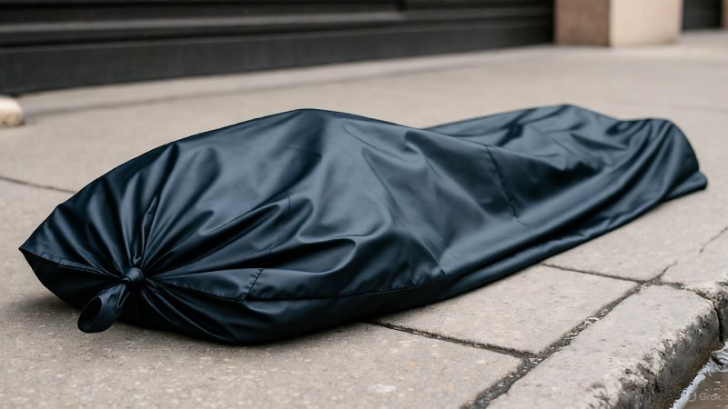 Wypadek, ofiara, worek Źródło: Grok/AI