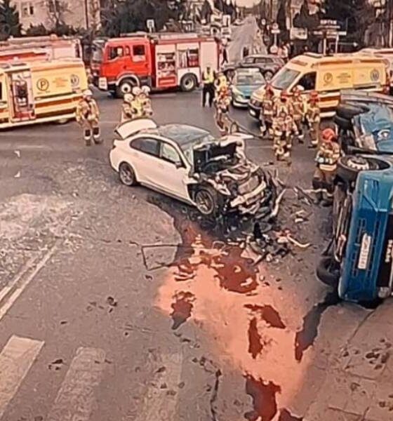 Wypadek w Markach Źródło: Facebook/Jacek Orych Burmistrz Miasta Marki