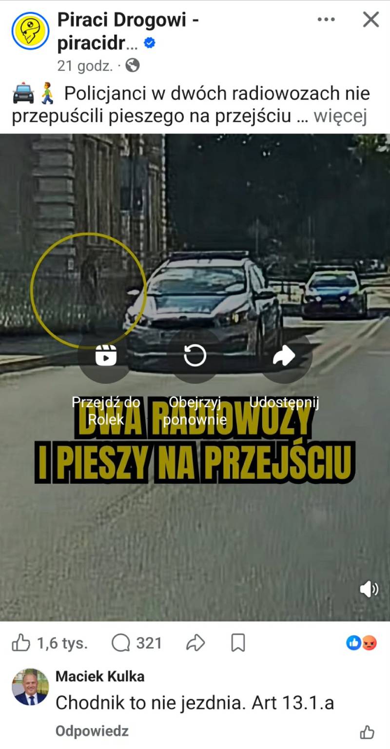 „Chodnik to nie jezdnia”. Ekspert Klimczaka z komisji układającej egzamin na prawo jazdy nie rozumie pierwszeństwa pieszych
